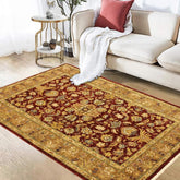 handmade Transitional Kafkaz Red Gold Hand Knotted RECTANGLE 100% WOOL area rug 4 x 6